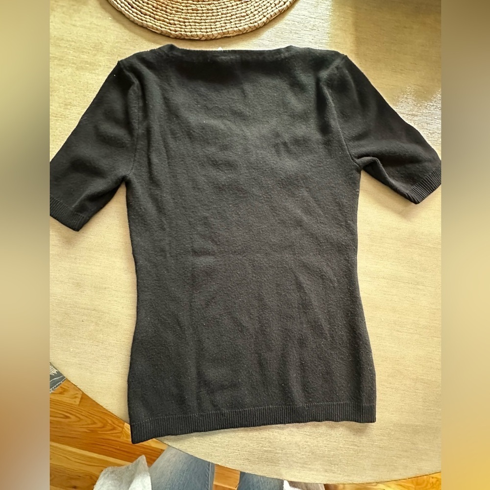 White House Black Market Black Knit stretch XS Top - Picture 6 of 6